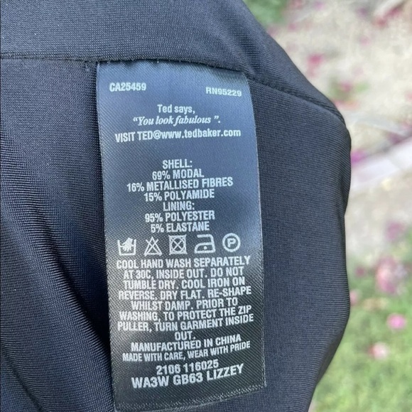 Ted Baker Lizzey Copper Metallic Long Sleeve Dress - Picture 6 of 6